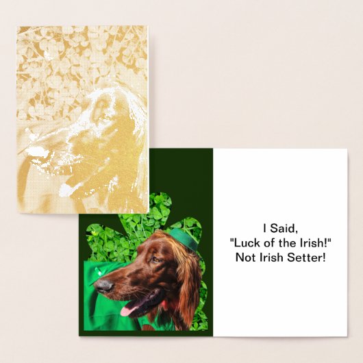 St. Patrick's Day Irish Setter in Clovers, ZSSG Folienkarte (Anzeige)