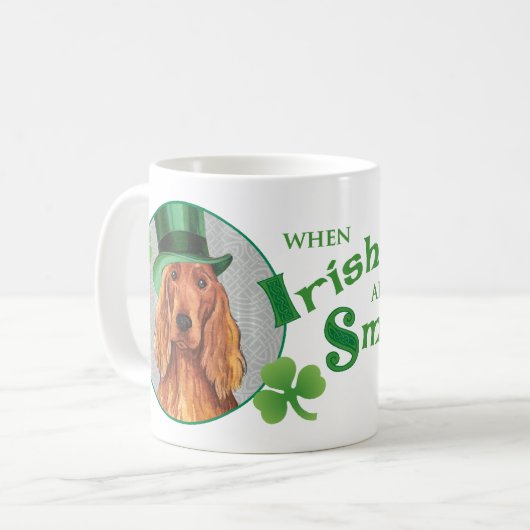 St. Patrick's Day Irish Setter Kaffeetasse (Vorderseite Links)