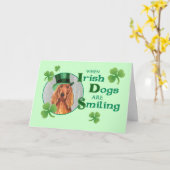St. Patrick's Day Irish Setter Karte (Gelbe Blume)