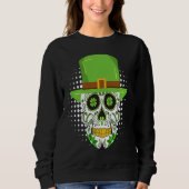 St Patrick's Day Irish skeleton leprechaun Sweatshirt (Vorderseite)