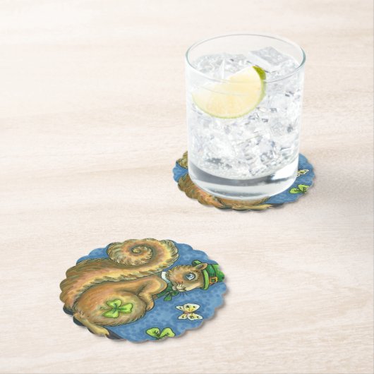 ST. PATRICK'S DAY IRISH SQUIRREL FERIENPARTEI UNTERSETZER (Vor Ort)