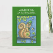 ST. PATRICKS DAY IRISH SQUIRREL GREETING CARD Vers Karte (Vorderseite)