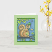 ST. PATRICKS DAY IRISH SQUIRREL GREETING CARD Vers Karte (Gelbe Blume)