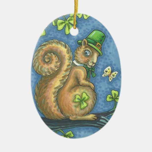 St. Patrick's Day IRISH SQUIRREL ORNAMENT Oval (Vorne)