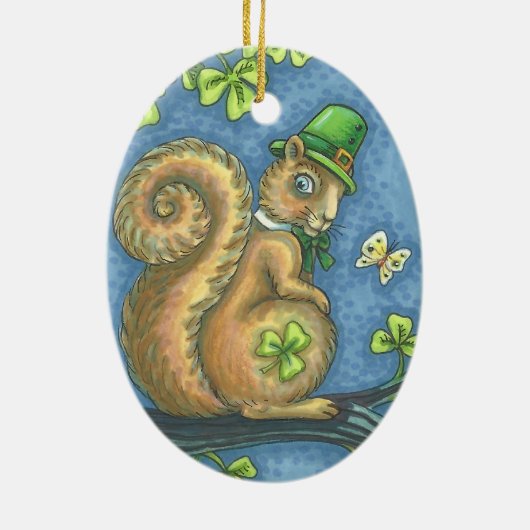 St. Patrick's Day IRISH SQUIRREL ORNAMENT Oval (Hinten)
