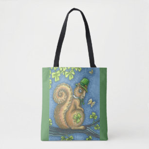 ST. PATRICK'S DAY IRISH SQUIRREL TOTE BAG TASCHE