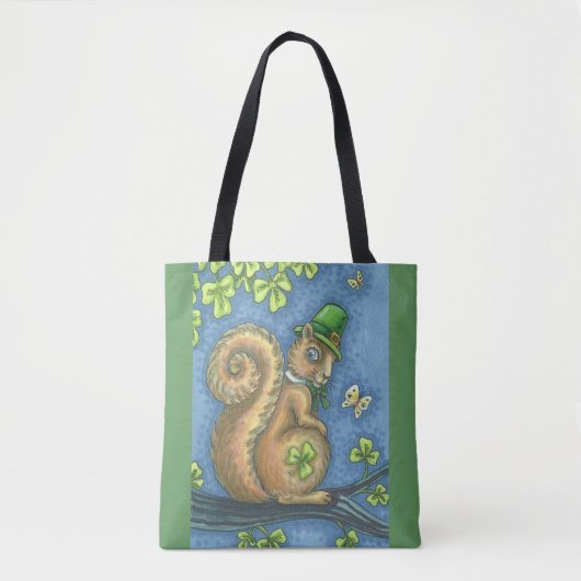 ST. PATRICK'S DAY IRISH SQUIRREL TOTE BAG TASCHE (Vorderseite)