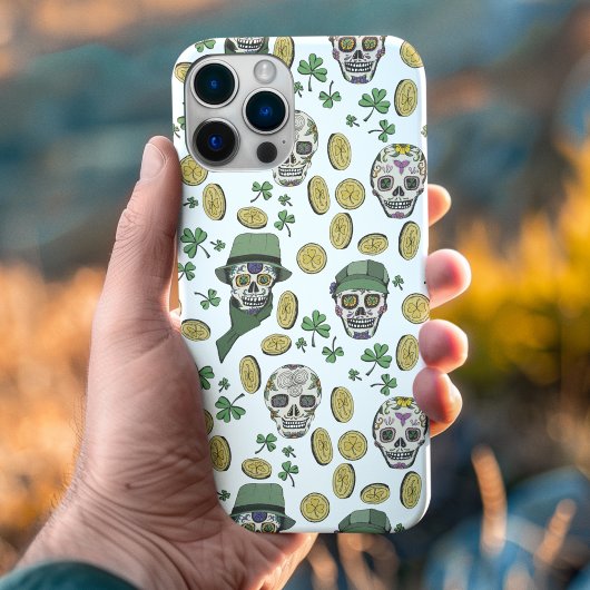 St Patrick's Day Irish Sugar Skull Custom Case-Mate iPhone Hülle