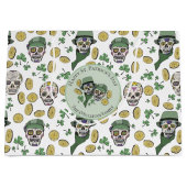 St Patrick's Day Irish Sugar Skull Custom Große Geschenktüte (Vorderseite)