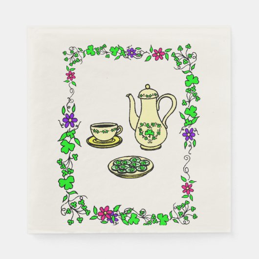 St. Patrick's Day Irish Tea Set Paper Napkins Serviette (Vorderseite)