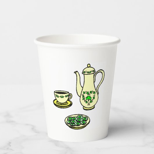 St. Patrick's Day Irish Tea Set Pappbecher (Rückseite)