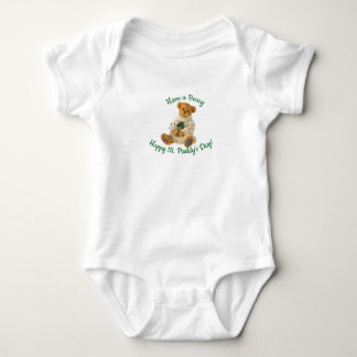 St. Patrick's Day Irish Teddy Bear Baby Bodysuit Strampler
