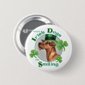 St Patrick's Day Irish Terrier Button (Vorne & Hinten)