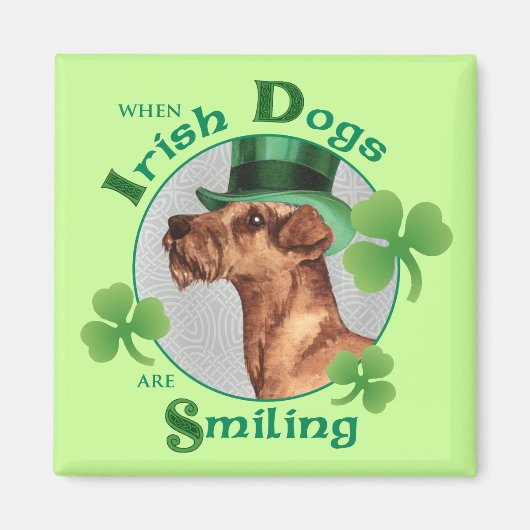 St Patrick's Day Irish Terrier Magnet (Vorne)