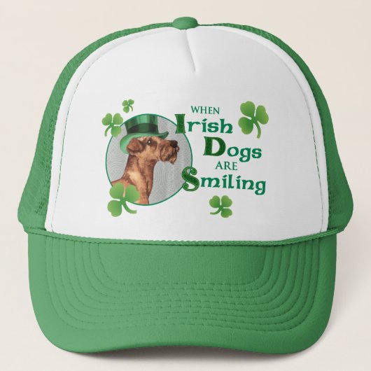 St Patrick's Day Irish Terrier Truckerkappe (Vorderseite)