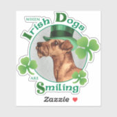 St. Patrick's Day Irish Terrier Vinyl Sticker (Blatt)
