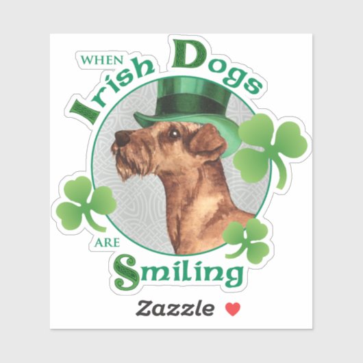 St. Patrick's Day Irish Terrier Vinyl Sticker (Blatt)
