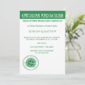 St Patricks Day Irish Themed Morgens Brunch Einladung (Stehend Vorderseite)