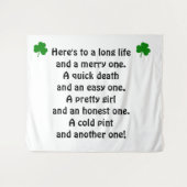 St. Patrick's Day Irish Toast Wandteppich (Vorderseite (Horizontal))