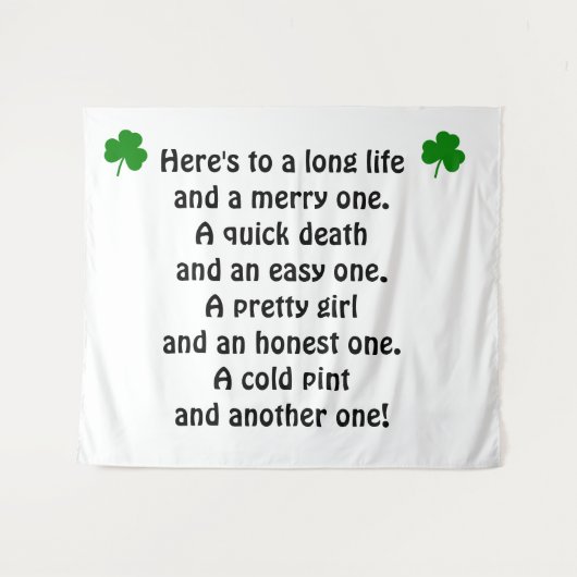 St. Patrick's Day Irish Toast Wandteppich (Vorderseite (Horizontal))
