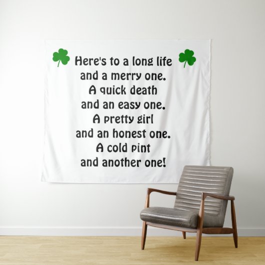 St. Patrick's Day Irish Toast Wandteppich (Beispiel (Horizontal))