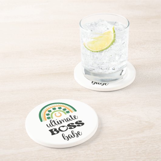 St Patrick's Day Irish Ultimate Boss Babe Rainbow Getränkeuntersetzer (Seite)