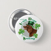 St. Patrick's Day Irish Water Spaniel Button (Vorne & Hinten)