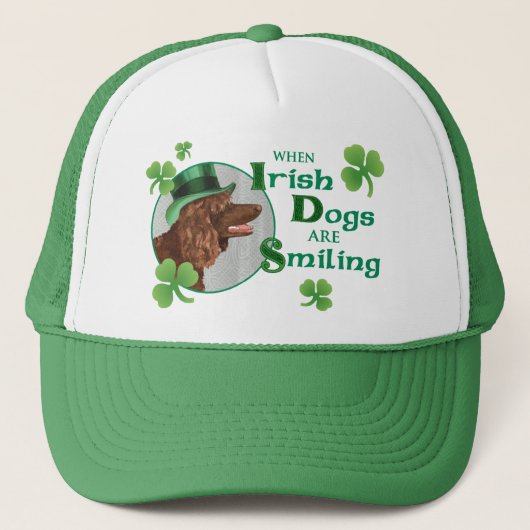 St. Patrick's Day Irish Water Spaniel Truckerkappe (Vorderseite)