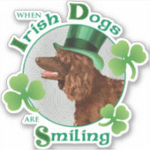 St. Patrick's Day Irish Water Spaniel Vinyl Aufkleber (Vorderseite)