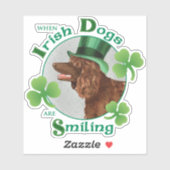St. Patrick's Day Irish Water Spaniel Vinyl Aufkleber (Blatt)