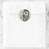 St. Patrick's Day Irish Wolfhound Classic Round St Runder Aufkleber (Tasche)