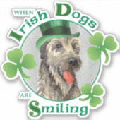 St. Patrick's Day Irish Wolfhound Vinyl Sticker (Vorderseite)