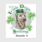 St. Patrick's Day Irish Wolfhound Vinyl Sticker (Blatt)