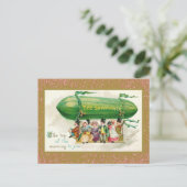 St Patrick's Day Irish Zeppelin Rose Gold Glitzer Postkarte (Stehend Vorderseite)