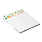 St. Patricks Day Irland Flag Shamrock Benutzerdefi Notizblock (angewinkelt)