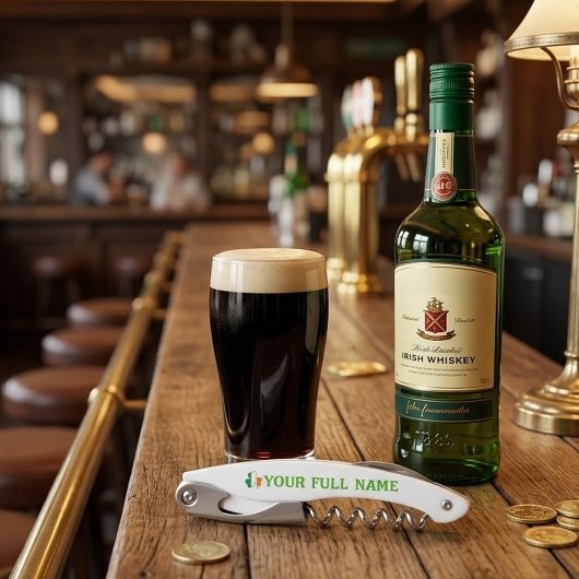 St. Patricks Day Irland Flag Shamrock Benutzername Kellnermesser