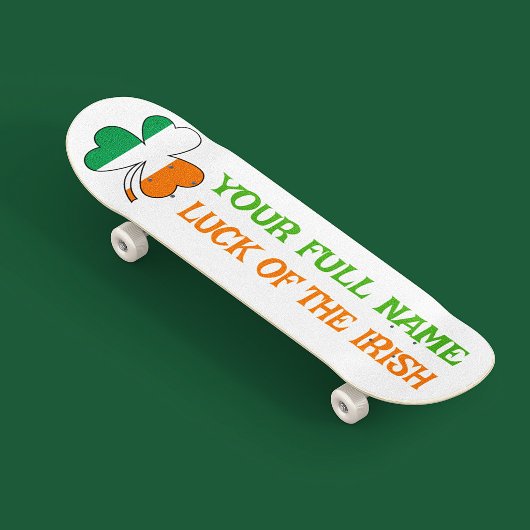 St. Patricks Day Irland Flag Shamrock Benutzername Skateboard