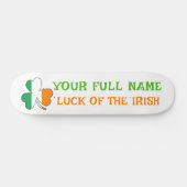 St. Patricks Day Irland Flag Shamrock Benutzername Skateboard (Horizontal)