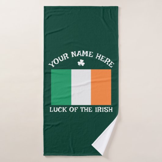 St Patrick's Day Irland Flagge Benutzerdefinierter Badehandtuch (Badehandtuch)