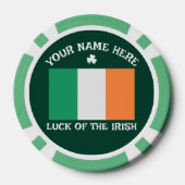 St. Patricks Day Irland Flagge Benutzerdefinierter Pokerchips (Rückseite)