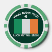 St. Patricks Day Irland Flagge Benutzerdefinierter Pokerchips (Vorderseite)