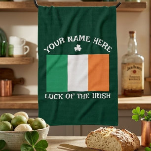 St. Patrick's Day Irland Flagge Benutzername Shamr Geschirrtuch