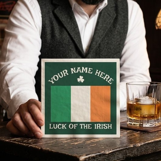St. Patrick's Day Irland Flagge Benutzername Shamr Serviette