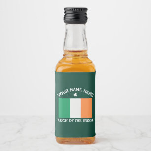 St. Patricks Day Irland Flagge Benutzername Shamro Alkoholflaschenetikett