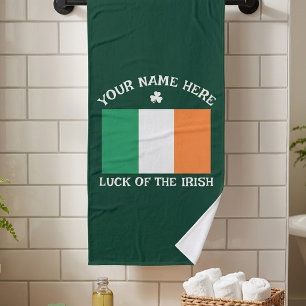 St. Patricks Day Irland Flagge Benutzername Shamro Badehandtuch