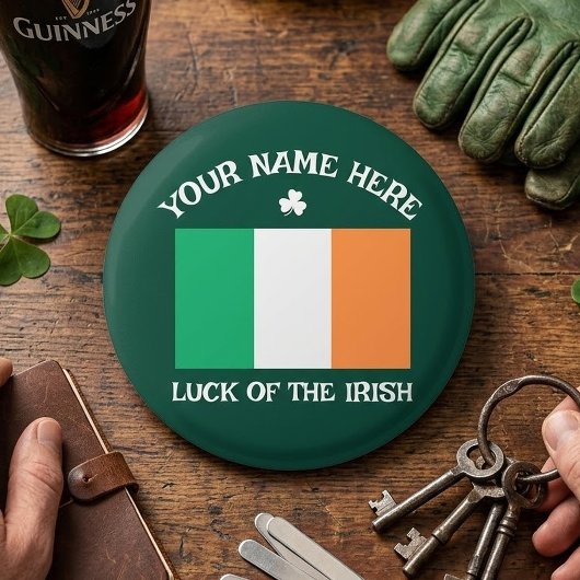 St. Patricks Day Irland Flagge Benutzername Shamro Button