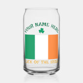 St. Patricks Day Irland Flagge Benutzername Shamro Dosenglas (Vorderseite)