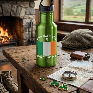 St. Patricks Day Irland Flagge Benutzername Shamro Edelstahlflasche