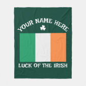 St. Patricks Day Irland Flagge Benutzername Shamro Fleecedecke (Vorderseite)