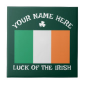 St. Patricks Day Irland Flagge Benutzername Shamro Fliese (Vorderseite)